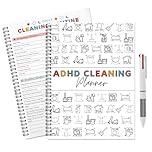 ADHD Cleaning Planner with Tri Color Ballpoint Pen, Cleaning Schedule and Checklist Management System, ADHD Planner for Adults Daily Weekly Monthly Organizer DIY Home Improvement, Editable
