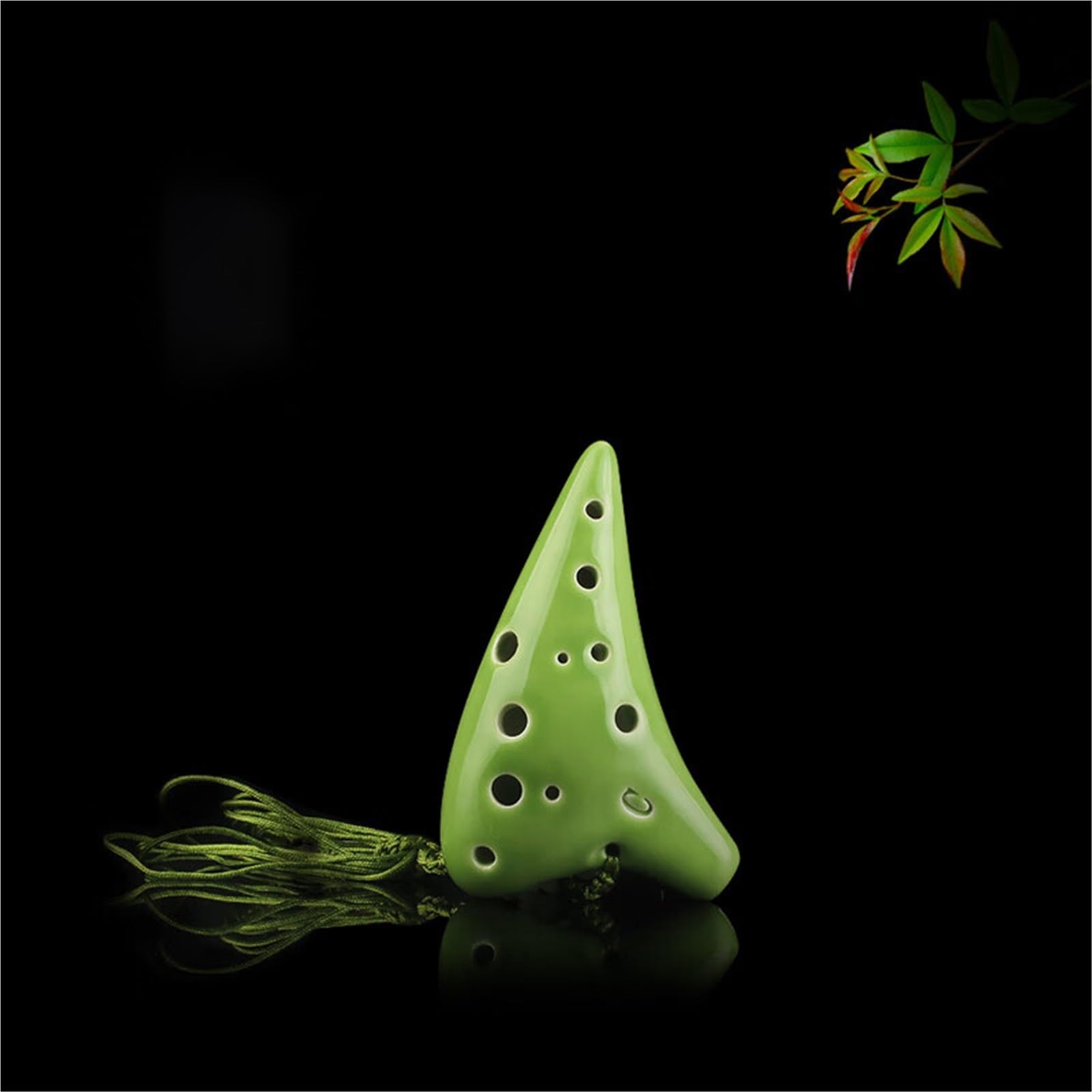 Ensemble d'ocarinas Ocarina En Céramique À 12 Trous Pour Débutant Mini Instrument De Performance Clé C Aigu Pour Adultes Vert Pomme
