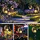 Solarlampen für Außen Gartendeko für Draußen Wetterfest, Mond Solarleuchten Garten Deko, Metall Mond Gartenleuchte LED Glaskugel, Elfe Solarleuchte für Terrasse, Balkon, Weg, Rasen, Hof, Geschenk