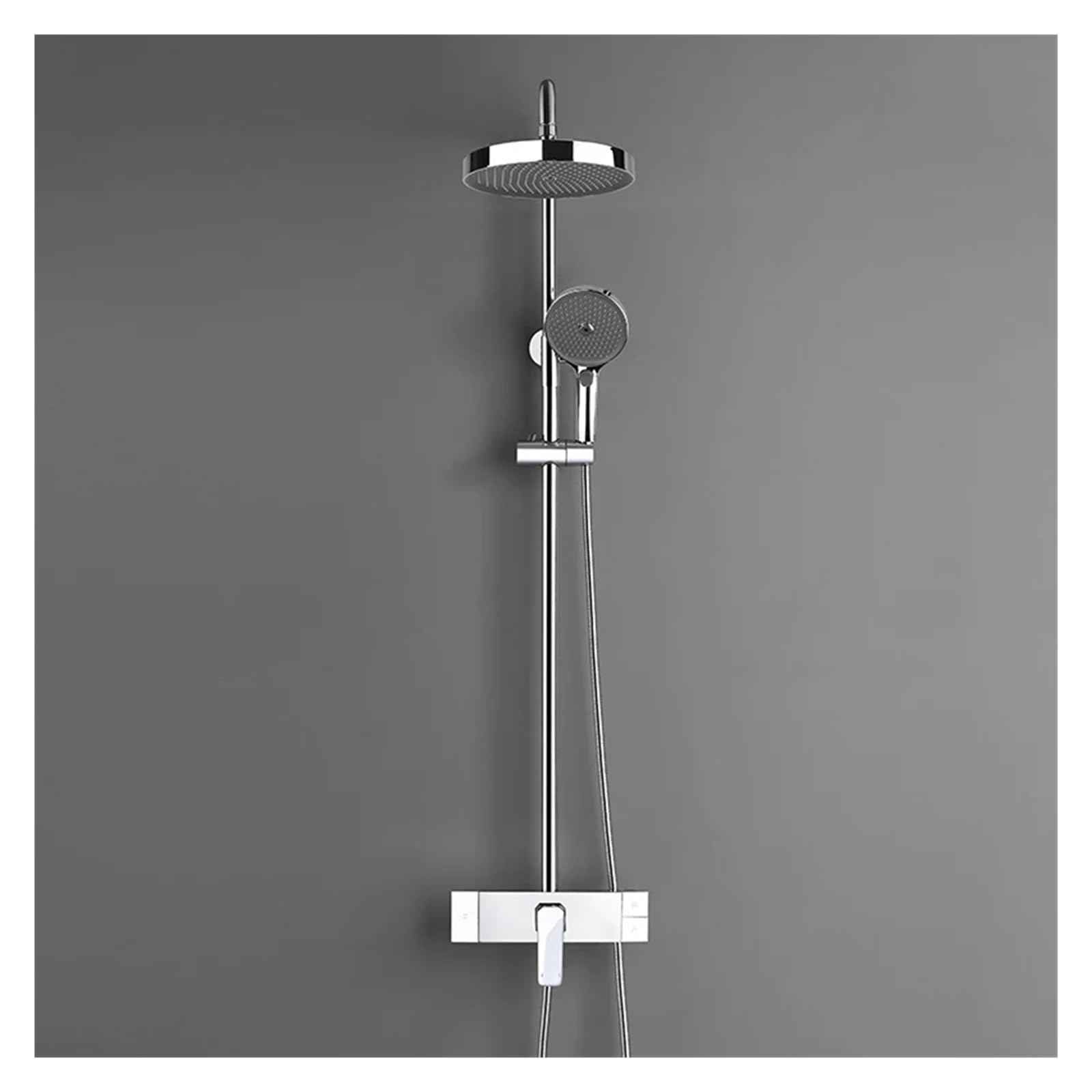 OZBMA Bathroom Shower Set Rain Bath Mixer with Hand Faucet 3-Way Rainlfall Head White Black,Sprinkler (Shower Set C2)