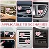 4 PCS Car Air Freshener Vent Clips, Bling Heart-Shape Cars Diffuser Vent Clip Crystal Rhinestone Air Conditioner Bedazzled Decoration Pink Car Accessories for Women Girls (Pink) #4