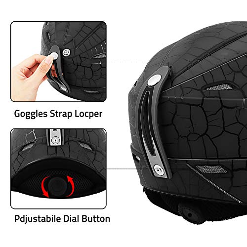 Phz. Ski Helmet, Snowboard Helmet - Adjustable Venting, Goggles And Audio Compatible, Removable Liner And Ear Pads, Safety-Certified Snow Sports Helmet For Men, Women & Youth (Black, Youth/Adult) #TOP1