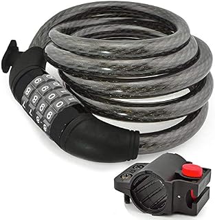 Aduro Sport Bike Lock Cable, Bicycle Master Cable Lock with 4-Digit Combination Lightweight