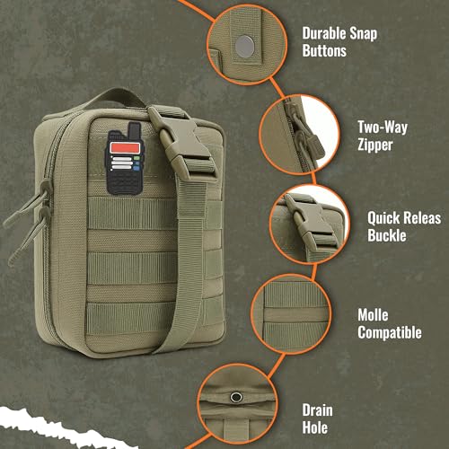 Ham Radio Go Bag in Green Color with Tear-Away Hook and Loop Back - Molle Compatible, Multi-Pocket Design for Radios, Cables, and Gear. Radio Bug Out Bag works as a Survival Radio Kit - Image 6