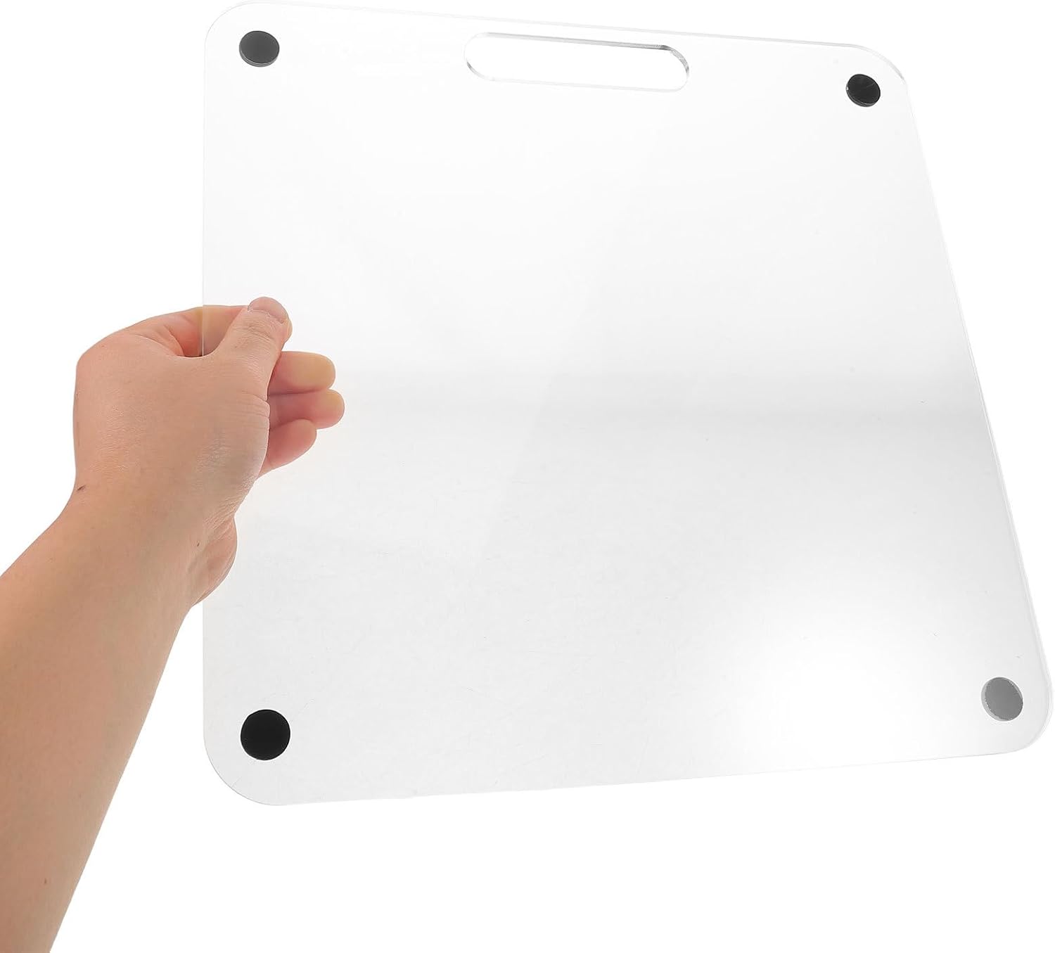 Yardwe Coffee Machine Slider Tray 12.4x12.4 Inches Acrylic Sliding Board with Ergonomic Handle and Smooth Sliding Operation for Mixer and Toaster on Countertop or Coffee Bar