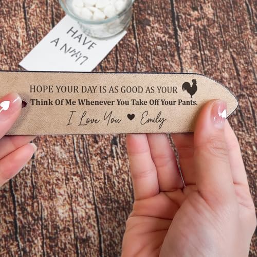 Hope Your Day Is As Good As Naughty Belt - Personalized Engraved Leather Belt, Engraved Leather Belt for Husband With Saying On The Inside, Custom Name Leather Belt for Men, Wide Black/Brown Leather4