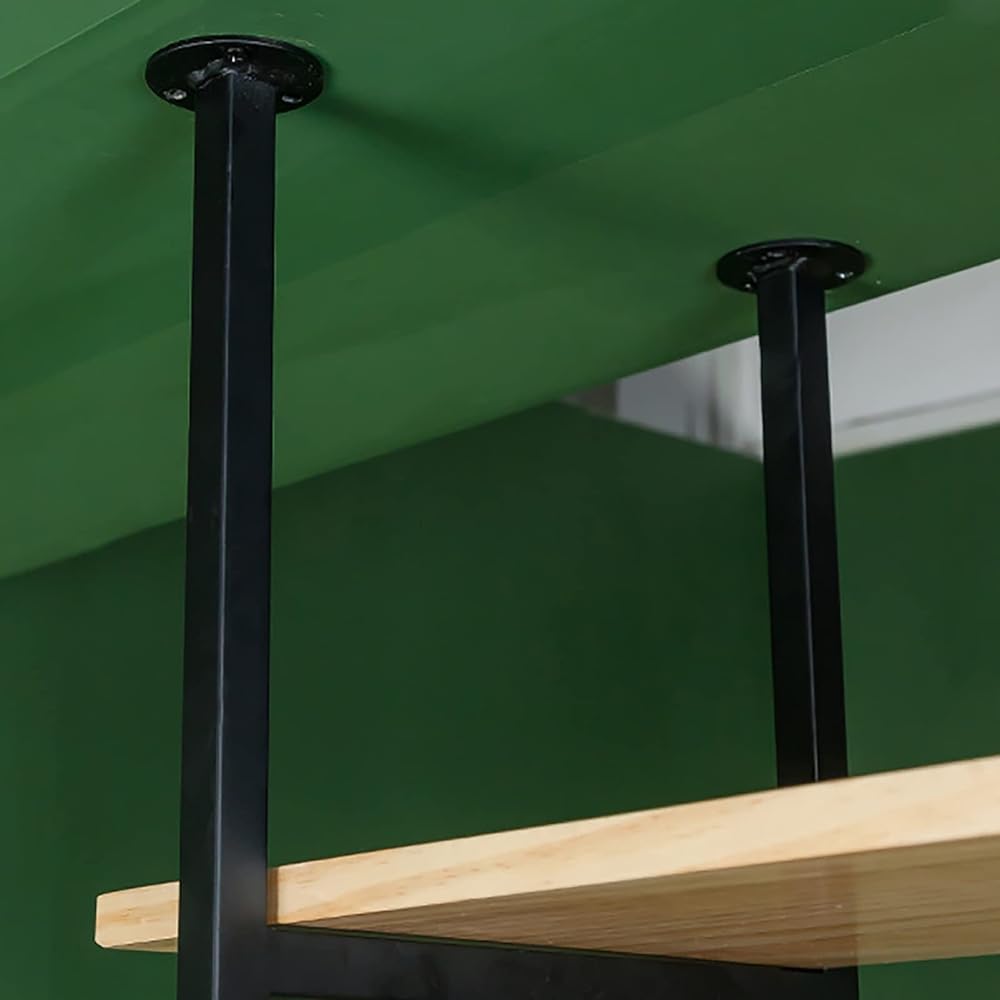 Mensole galleggianti, staffe per mensole da soffitto a 2 strati, scaffale decorativo da parete per bar ristorante, da appendere, facile da installare (dimensioni: 80 x 30 x 60 cm)
