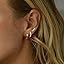 E:two ear silver grass earring set