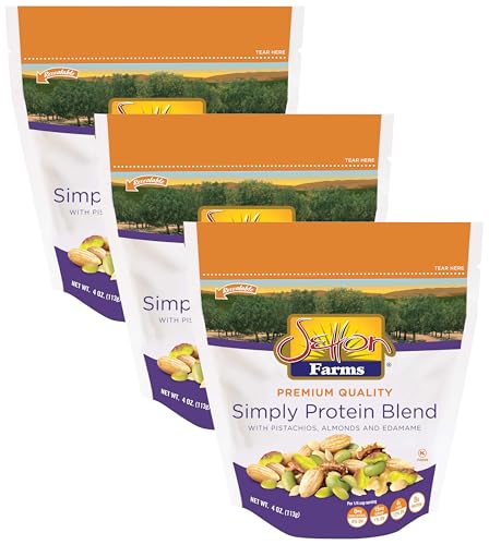 Image of Setton Farms Simply Protein Nut Blend with Pistachios, Almonds and Edamame, 4 oz Resealable Bag (Pack of 3)