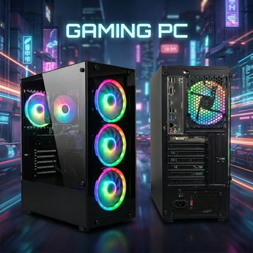 Image of STGAubron Gaming PC Desktop Computer, Intel Core i7 up to 3.9G, GeForce GTX 1660 Super 6G, 32GB RAM, 1TB SSD, WiFi, BT 5.0, RGB Fan x4, Windows 11 Home