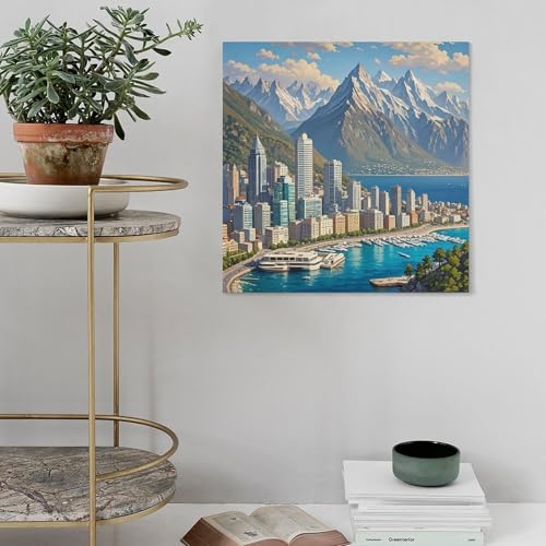 Toile murale abstraite deco interieur moderne 50x50