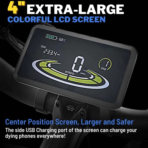 Cyrusher Electric Bike, Montta Mountain Ebike With 26''X4''Fat Tire 750W Motor7-Speed 48V/17Ah Removable Battery, 55 Miles Range Snow Beach E-Bike For Adults (Orange 17Ah) #TOP4