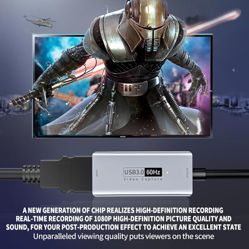 Newhope Video Capture Card, 4K HDMI to USB C 3.0 Capture Card, 1080P HD 60fps Live and Record Video Audio Grabber for Gaming, Streaming, Teaching,... - Image 4