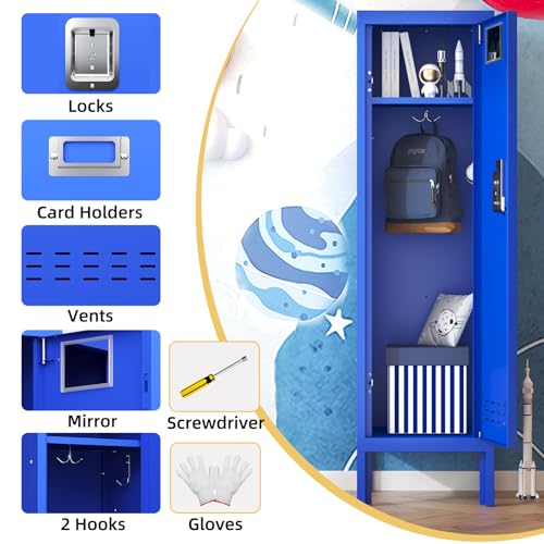 Image of BUTISOW Metal Kids Locker,Metal Cabinet Storage Lockers,Lockable for Employees with Door,54 inch Height Steel Locker,Lockable Steel Locker for Children's Room, Playroom, School,Gym