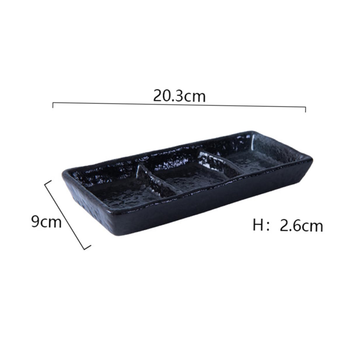 OFFSCH Home Use Ceramic Seasoning Dish Black Appetizer Plates for Sauces Dips and Condiments for Home Restaurants and Catering Events