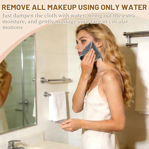 Discos Desmaquillantes Reutilizables Ecologicos, 24pcs Algodones desmaquillantes Lavable, Maquillaje de Limpieza Facial Almohadillas para Todo Tipo de Piel, toallas faciales de microfibra 16 x 15 cm - imagen 3