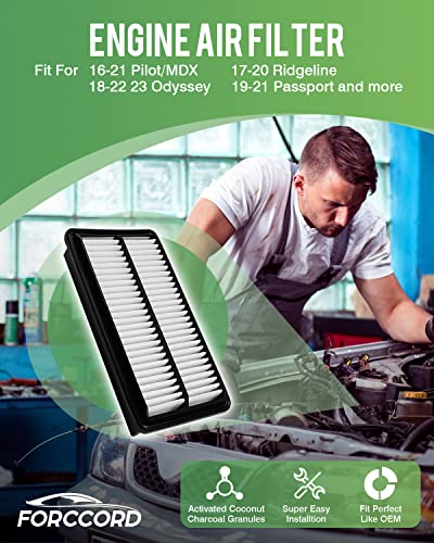 Image of 2-PACK Engine Air Filter CA12061# Fits for 2016-21 Pilot /MDX, 2017-25 26 Ridgeline, 2018-25 26 Odyssey, 2019-25 Passport Air Filter Replacement Accessories