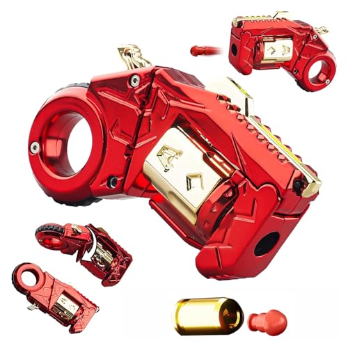 Image of Fidget Gun Toys for Adults, Metal Guns with Shell Ball Target Sight Funny Toys Alloy Stress Anxiety Relief Office Toys (Red)