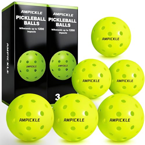 Image of Pickleball Balls，Withstands up to 1000 impacts， Crack-Resistant，40 Holes Outdoor Pickle Balls Set USAPA Official Standard，Pickle Ball for Tournament Play，3 Pack /6Pack /12Pack (6 Count)
