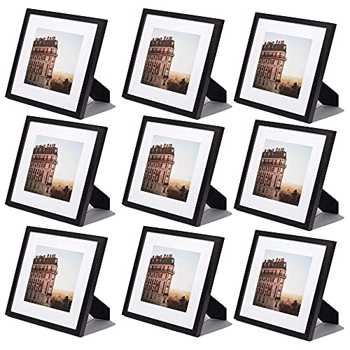 12" x 12" Picture Frames in Black 8" x 8" Inches Paper with Mat