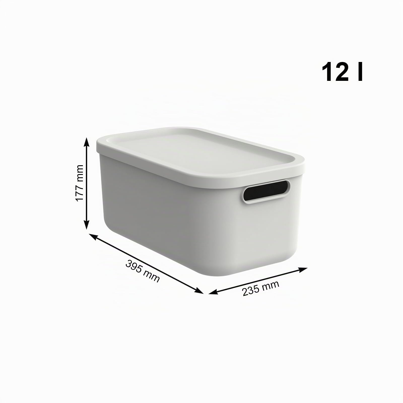 Rotho Albula 3er-Set Aufbewahrungsbox mit Deckel 1x55l +2x12l Kunststoff (PP recycelt), weiß