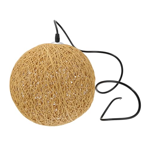 Suspension en rotin tressé 25 cm abat-jour rustique bohème pour lustre de salon