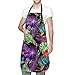 ZEBE Grembiule Hawaii Blu per Donna Grembiule Regolabile Impermeabile con Tasche Adatto per Cucina di Casa Ristorante, Giardino