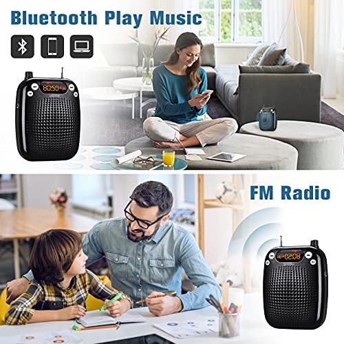 SHIDU Amplificador de voz, alto-falante de 10 W com microfone, fone de ouvido, sistema de PA portáti