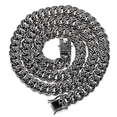 14MM Rhodium Black Necklace