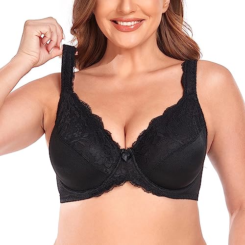 Women's Underwire Full Coverage Lace Bra Plus Size Non Padded Comfort Minimizer3