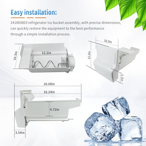 241860803 Ice Container Bucket Assembly Compatible with Frigidaire Kenmore Crosley Westinghouse & Gibson Refrigerator Ice Maker, Replace AP4300918, 1376941, 240323804, 240323808 by XQK - Image 7