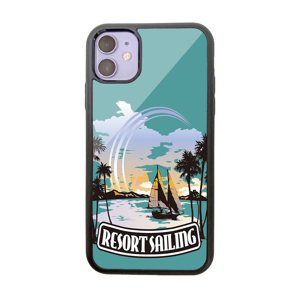 Amazon.co.jp: Tiara mode iPhone 16e ケース 【セーリング】 ガラス