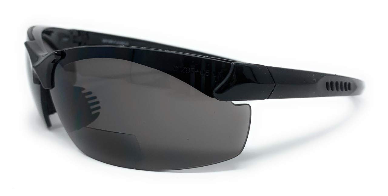 The Grant - 2 pares de gafas de sol bifocales deportivas y envolventes de lectura, unisex, para hombres y mujeres, color negro y tortuga + 2.00