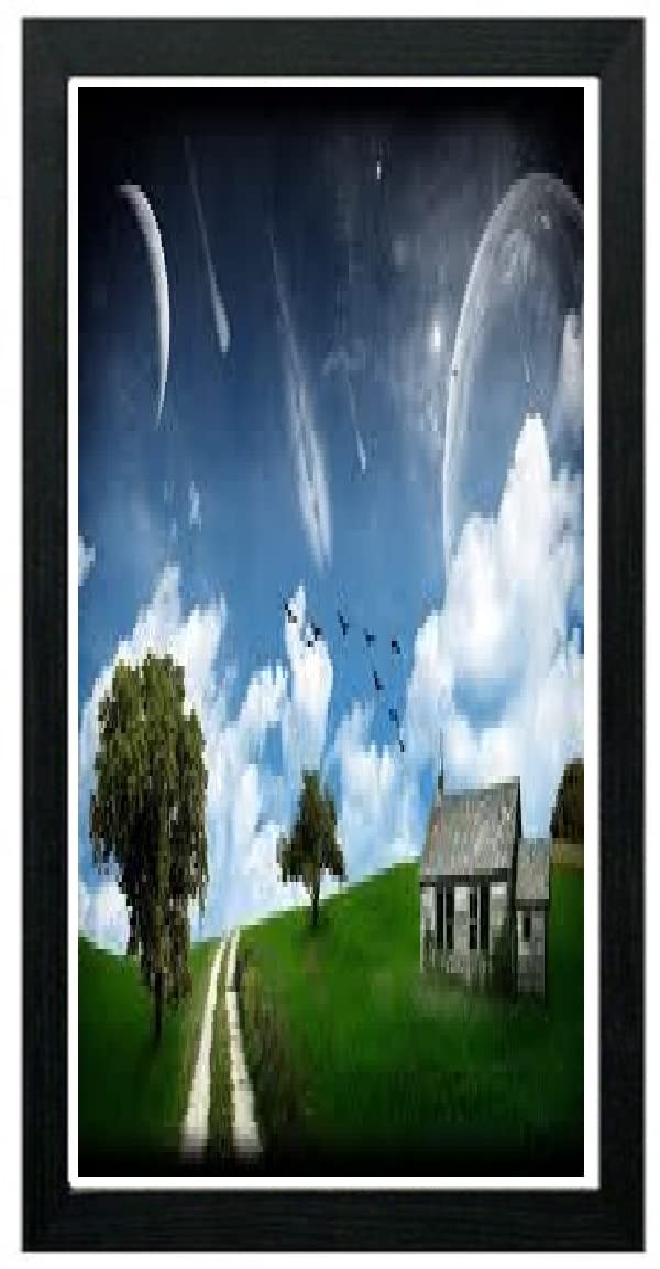 Hosuer Black Flat Photo Frame Panoramic Real Wood Picture Frame Acrylic Glass Poster Frame Portrait Landscape Wall Hanging 400Mm X 200Mm
