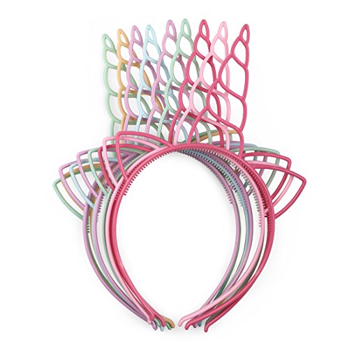 WJYX BOWS 12 Pcs Unicorn Headbands Plastic Hairbands Hair Ho