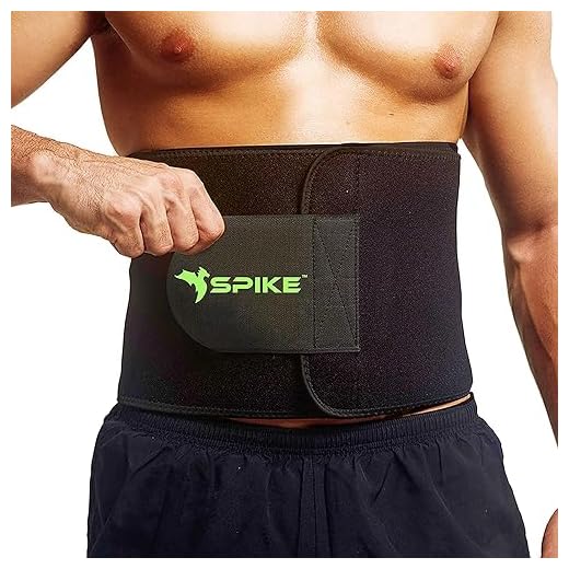 SPIKE Premium Sweat Slim Belt for Men and Women Tummy Trimmer Body Shapewear Sauna Waist Trainer Adjustable Sweat Belt (Spike Sweat Slim Belt Black)