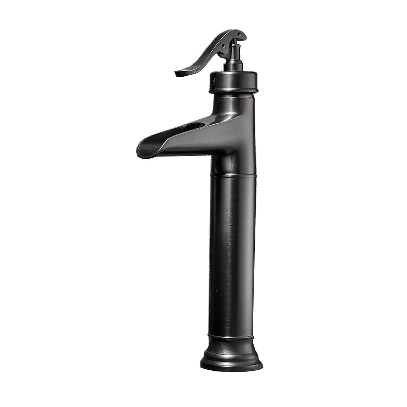 Wdsopk Black Vintage Single Lever Mixer Tap, Waterfall Sink Faucet For Washbasin ( High)