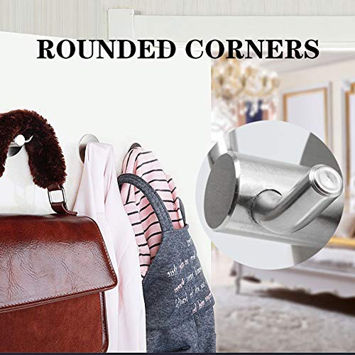 Sugelary Double Prong Adhesive Hooks, Wall Hooks Adhesive Bathroom Hooks Heavy Duty Coat/Robe Hook Wall Hanging Hooks Waterproof Stainless Steel Shower Accessories Towel Hooks for Bathroom Kitchen - Thumbnail 5