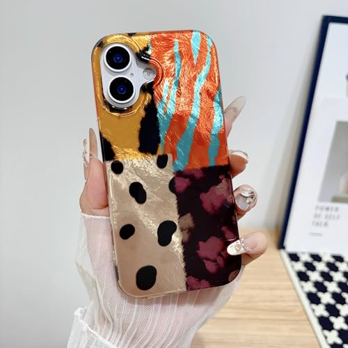 Coque iPhone 16 léopard patchwork chic et pailletée haute protection - 2