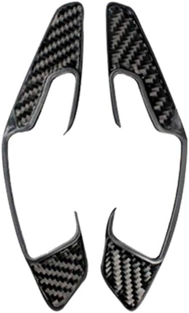 Real Carbon Fiber Interior Trim Compatible with Lexus NX 200 300 200t 300h 2015-2021 2016 2017 2018 2019 2020 Car Gear Shift Paddle Decor Sticker Cover Accessories Decal 2PCS Black