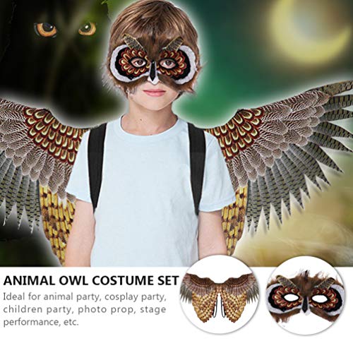 Toddmomy Owl Halloween Masks Owl Masks Cosplay Owl Wings Costume Kids Bird Wings Owl Half Masks Halloween Party Favors For Kids #TOP4