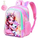 AGSDON Toddler Backpack for Girls, 13' Cute unicorn Preschool Bookbag