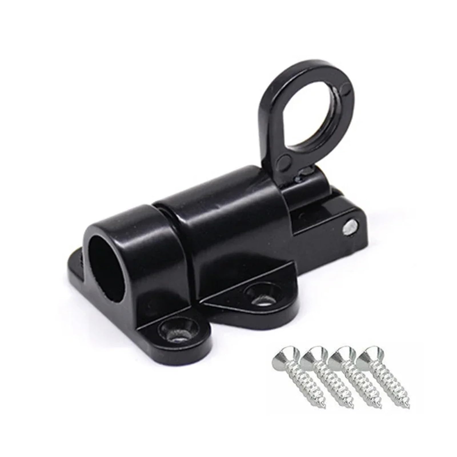 Hgbflty Black Garden Gate Lock Automatic Spring Door Lock Latch Window Gate Bolt Safety Hasp Aluminum Alloy Sliding Casement Hardware(Black)