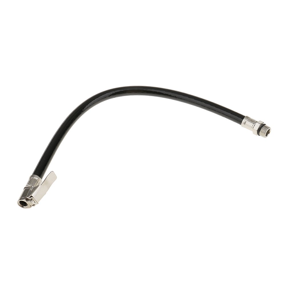 MonkeyJack Motorcycle Car 1/4PT Male Threaded Rubber Inflating Hose Air Tire Pump Black