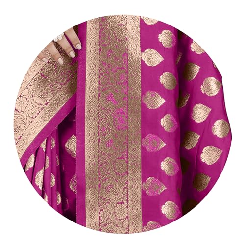 Image of MIRCHI FASHION Women Saree | Banarasi Silk Woven Design Daily Regular Use Sari with Blouse