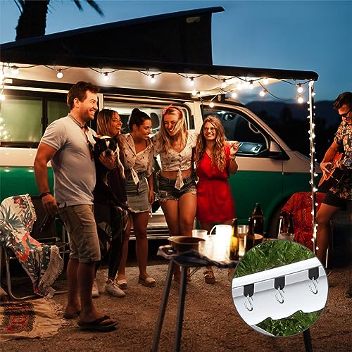 URAQT RV Awning Hooks, 17 PCS RV Awning Accessory Hangers, Camping Awning Hook, Piping Rail Accessories for Motorhome, Caravan, Christmas Party, Camping Tent, Indoor and Outdoor Decoration, Black - Image 6