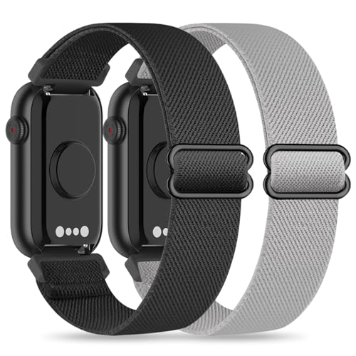 HQzon 2 Pack Stretchy 16mm Nylon Bands Compatible with FITVII HM08/MorePro HM08/Amzhero-Runfit D26/KALINCO Slim Fitness Tracker