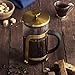 VonShef French Press Cafetiere Glass Heat Resistant Coffee Maker, Stainless Steel, Gold, 1 Liter, 8 Cup