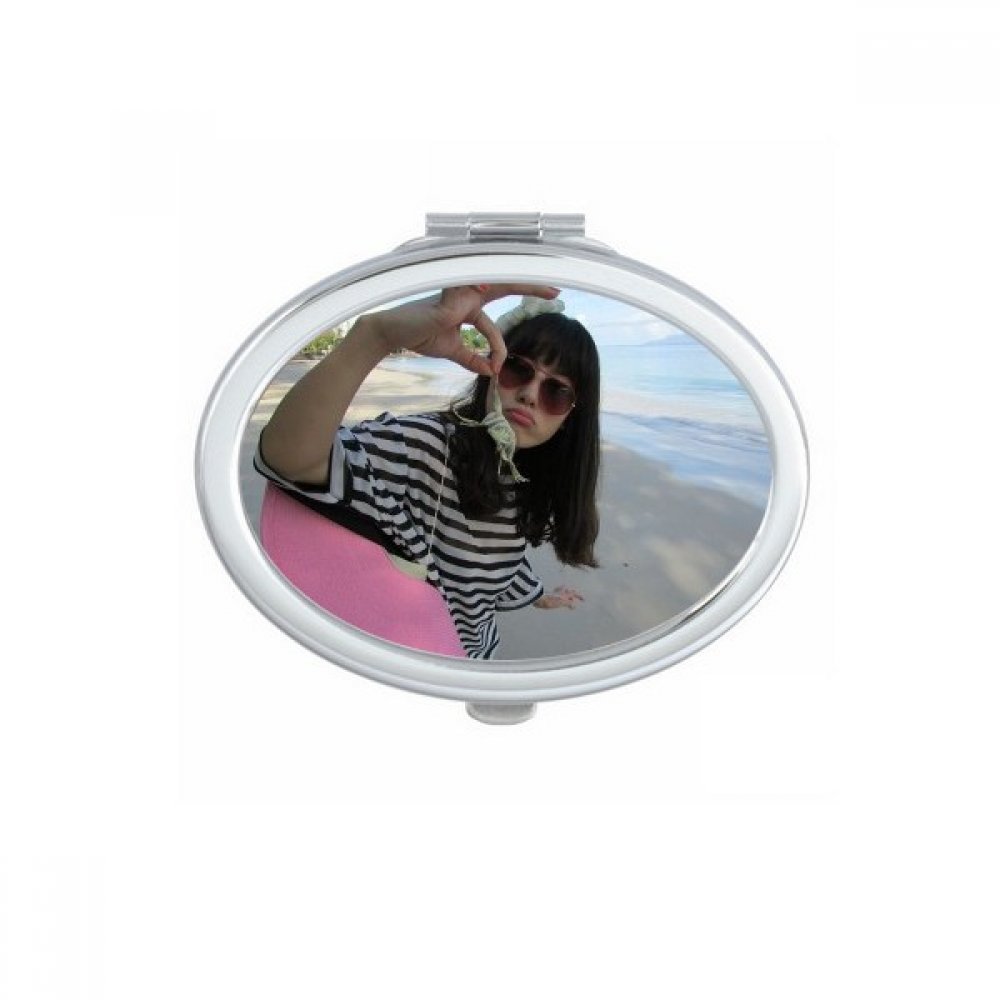 Miroir compact thématique mer pour vos retouches maquillage en voyage