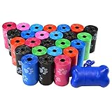KSFBHC Pfote Druck Hund Kacke Tasche Rolle Große Katze Abfallbeutel Doggie Outdoor Home Clean Refill Müllsack (Color : Random, Size : 5 Rolls)